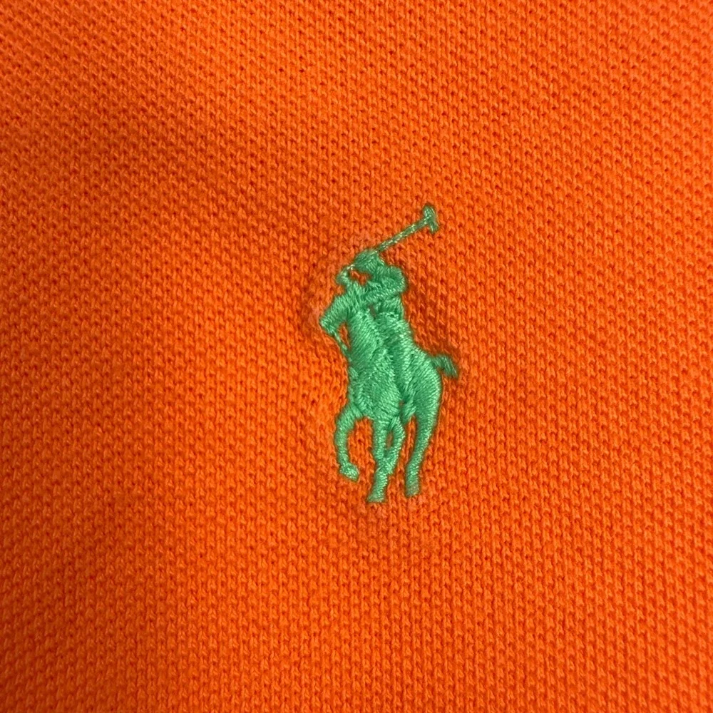 Polo Ralph Lauren Shirt Men's XL  Orange Green Pony Short Sleeve Golf Summer